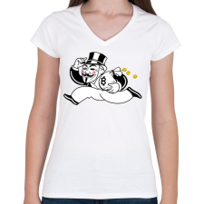 PRINTFASHION Bitcoin - Női V-nyakú póló - Fehér női póló