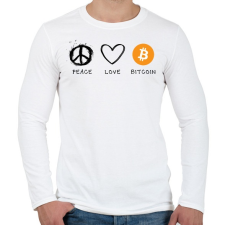 PRINTFASHION Bitcoin Peace - Férfi hosszú ujjú póló - Fehér férfi póló