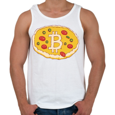 PRINTFASHION Bitcoin pizza - Férfi atléta - Fehér atléta, trikó