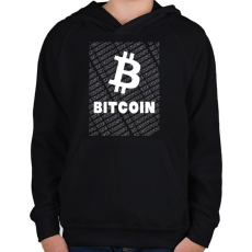 PRINTFASHION Bitcoin Trader - Gyerek kapucnis pulóver - Fekete