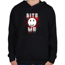 PRINTFASHION bite me - Gyerek kapucnis pulóver - Fekete
