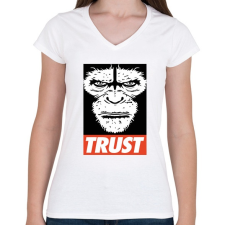 PRINTFASHION Bizalom - Női V-nyakú póló - Fehér női póló