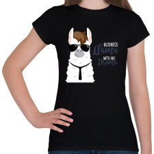 PRINTFASHION Biznisz láma - Női póló - Fekete női póló