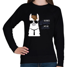 PRINTFASHION Biznisz láma - Női pulóver - Fekete női pulóver, kardigán