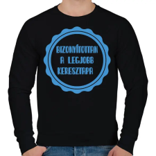 PRINTFASHION Bizonyítottan a legjobb keresztapa - Férfi pulóver - Fekete férfi pulóver, kardigán