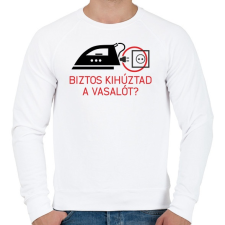 PRINTFASHION biztos kihúztad a vasalót? - Férfi pulóver - Fehér férfi pulóver, kardigán