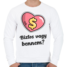 PRINTFASHION Biztos vagy bennem - Férfi pulóver - Fehér