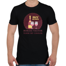 PRINTFASHION Bízz bennem - Borász vagyok - Férfi póló - Fekete férfi póló