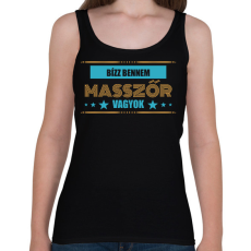 PRINTFASHION Bízz bennem - masszőr - Női atléta - Fekete