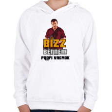 PRINTFASHION bízz bennem profi vagyok - Gyerek kapucnis pulóver - Fehér