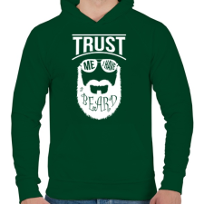 PRINTFASHION Bízz bennem, szakállas vagyok.  - Férfi kapucnis pulóver - Sötétzöld férfi pulóver, kardigán