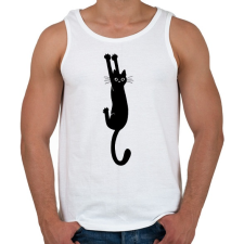 PRINTFASHION Black cat - Férfi atléta - Fehér atléta, trikó