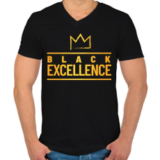 PRINTFASHION Black excellence - Férfi V-nyakú póló - Fekete