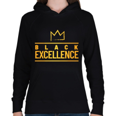 PRINTFASHION Black excellence - Női kapucnis pulóver - Fekete