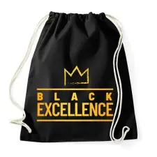 PRINTFASHION Black excellence - Sportzsák, Tornazsák - Fekete tornazsák