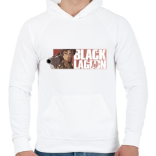 PRINTFASHION Black Lagoon - Férfi kapucnis pulóver - Fehér férfi pulóver, kardigán