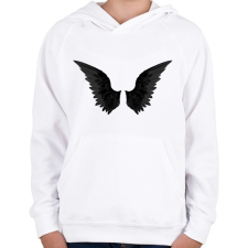 PRINTFASHION Black Wings - Gyerek kapucnis pulóver - Fehér gyerek pulóver, kardigán