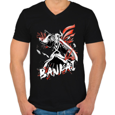 PRINTFASHION Bleach Ichigo Bankai - Férfi V-nyakú póló - Fekete férfi póló