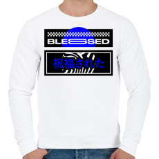 PRINTFASHION Blessed - Férfi pulóver - Fehér