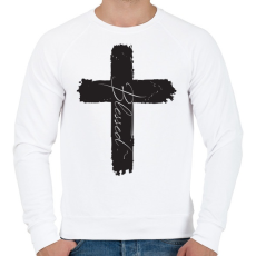 PRINTFASHION BlessedBlack - Férfi pulóver - Fehér