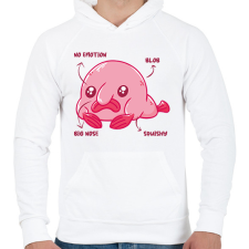 PRINTFASHION Blobfish anatómia - Férfi kapucnis pulóver - Fehér férfi pulóver, kardigán