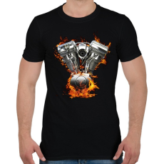 PRINTFASHION BLOCK BURN - Férfi póló - Fekete