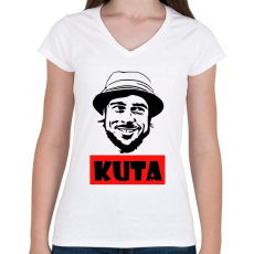 PRINTFASHION Blöff - KUTA - Női V-nyakú póló - Fehér