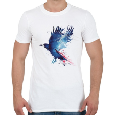 PRINTFASHION Bloody crow - Férfi póló - Fehér férfi póló