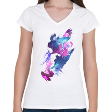 PRINTFASHION Bloody fight - Női V-nyakú póló - Fehér női póló