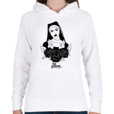 PRINTFASHION Bloom - Női kapucnis pulóver - Fehér női pulóver, kardigán
