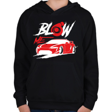 PRINTFASHION Blow me - Gyerek kapucnis pulóver - Fekete gyerek pulóver, kardigán