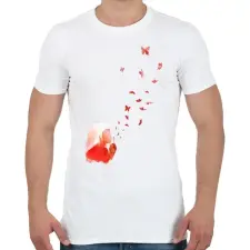 PRINTFASHION Blowing butterflies - Férfi póló - Fehér férfi póló