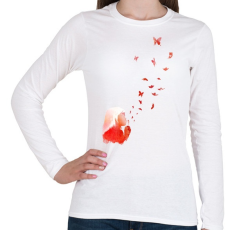 PRINTFASHION Blowing butterflies - Női hosszú ujjú póló - Fehér