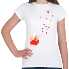 PRINTFASHION Blowing butterflies - Női póló - Fehér