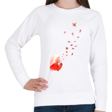 PRINTFASHION Blowing butterflies - Női pulóver - Fehér női pulóver, kardigán