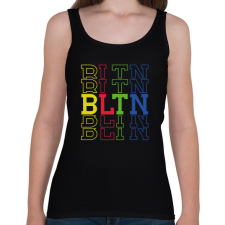 PRINTFASHION BLTN - Balaton - Női atléta - Fekete női trikó