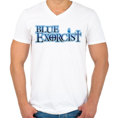 PRINTFASHION Blue Exorcist - Férfi V-nyakú póló - Fehér