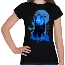 PRINTFASHION blue lion - Női póló - Fekete női póló