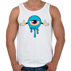 PRINTFASHION Blue Monster - Férfi atléta - Fehér