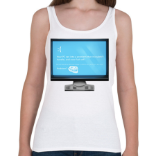 PRINTFASHION BLUE SCREEN  - Női atléta - Fehér női trikó