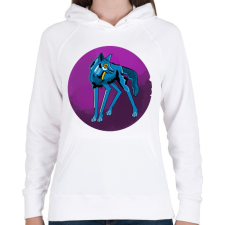 PRINTFASHION Blue Wolf - Női kapucnis pulóver - Fehér női pulóver, kardigán