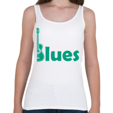 PRINTFASHION Blues - gitár - Női atléta - Fehér női trikó