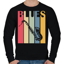 PRINTFASHION Blues music - Férfi pulóver - Fekete férfi pulóver, kardigán