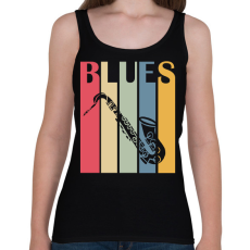 PRINTFASHION Blues music - Női atléta - Fekete