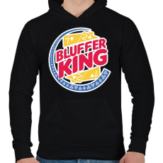 PRINTFASHION Bluffer King - Férfi kapucnis pulóver - Fekete