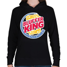 PRINTFASHION Bluffer King - Női kapucnis pulóver - Fekete női pulóver, kardigán