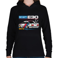 PRINTFASHION BMW 3 E30 - Női kapucnis pulóver - Fekete női pulóver, kardigán