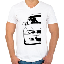 PRINTFASHION BMW E46 - Férfi V-nyakú póló - Fehér férfi póló