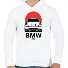 PRINTFASHION BMW E60 - Férfi kapucnis pulóver - Fehér férfi pulóver, kardigán