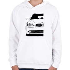 PRINTFASHION BMW E60 - Gyerek kapucnis pulóver - Fehér gyerek pulóver, kardigán